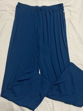 Lucky Brand Slate Blue Ribbed Wide-Leg Pants Lounge Wear